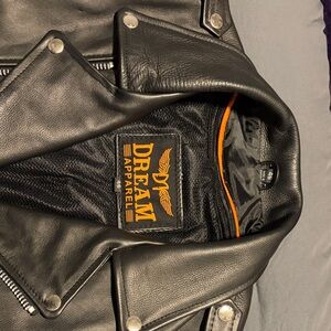 Dream Apparel Black Leather Bomber Jacket